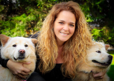 Chow Chow and dog owner portrait in Chelmsford, MA