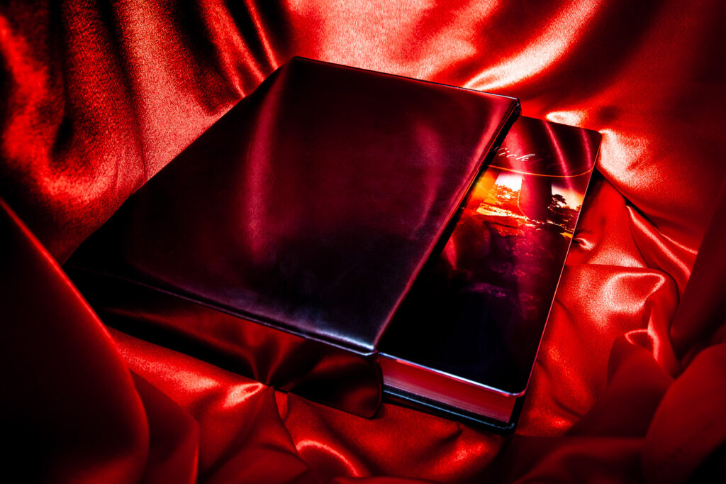 Pet Photography Custom Metal Cover Album in Matching Leather Case